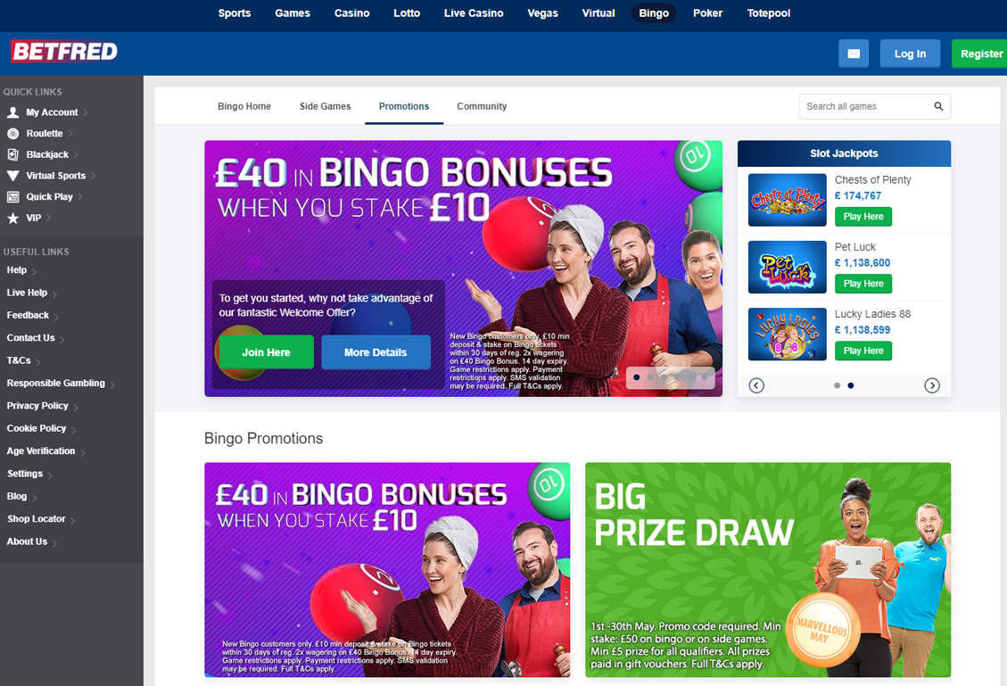 BetFred Bingo Screenshot