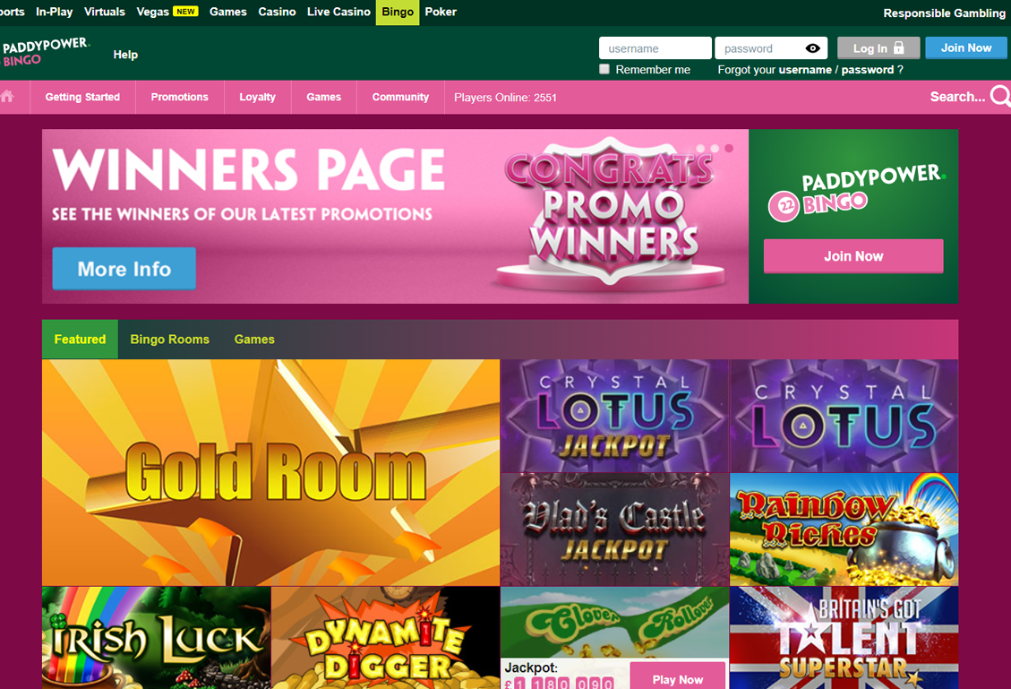 Paddy Power Bingo Screenshot