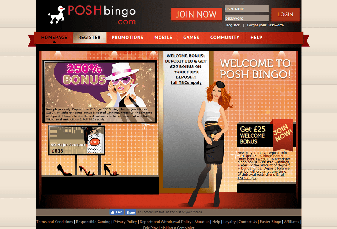 Posh Bingo Screenshot
