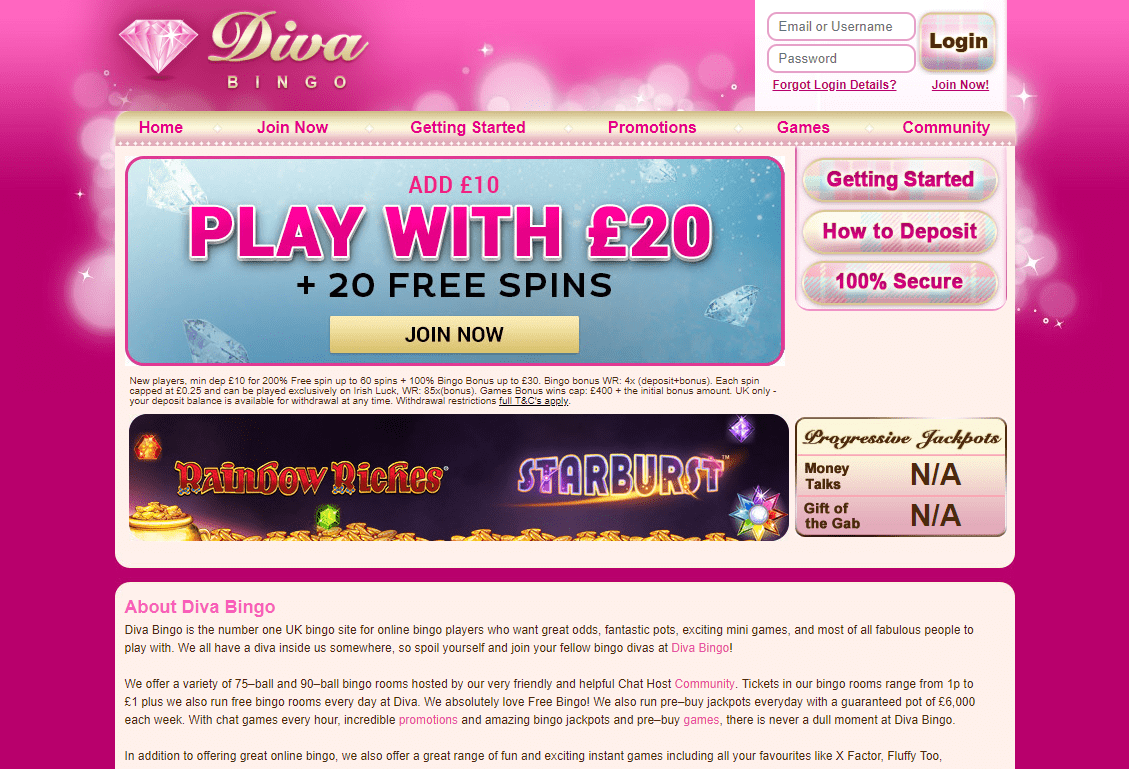 Diva Bingo Screenshot